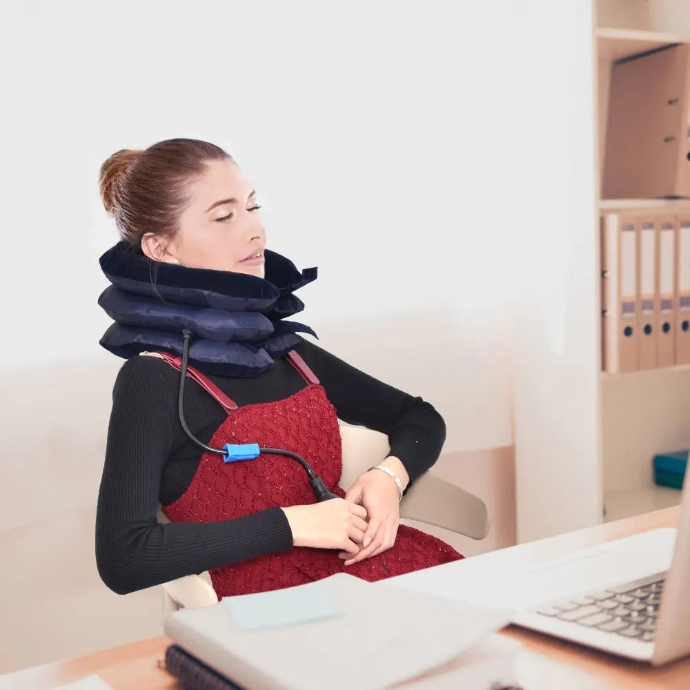 Dropshipping Inflatable Cervical Retractor Neck Massager Air Cervical Traction Neck Stretching Brace Soft Neck Cervical