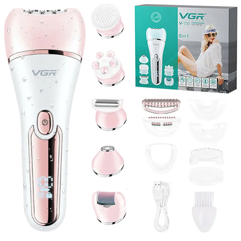 Original VGR Electric Women Epilator Female Shaver Leg Body Hair Removal Lip Chin Depilatory Lady Bikini Trimmer Facial Hair Re