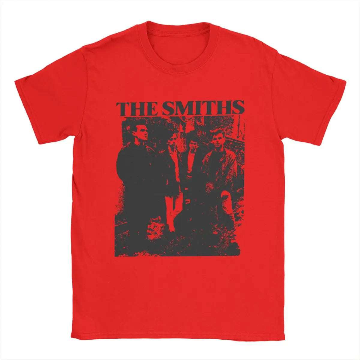 The Smiths Vintage Pencil Drawing Style T-Shirt for Men Music Casual Pure Cotton Tee Shirt O Sleeve T Shirt Printing Clothing