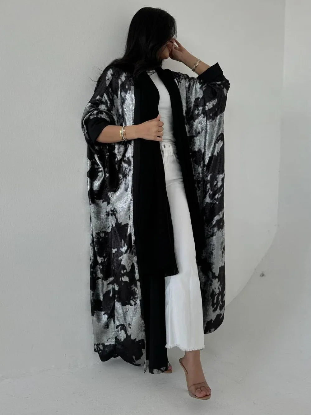 Eid Muslim Abaya for Women Print Ramadan Cardigan Jalabiya Turkey Long Dress Morocco Kaftan Long Abayas Dubai Robe Caftan 2024