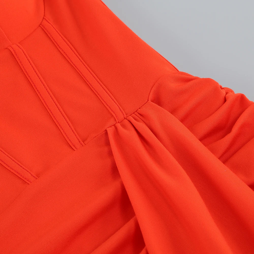 Summer New  women's Sexy breast wrapping,backless Dress, Red Wrinkled Hem Split Party ceremonial dress Long, Dress