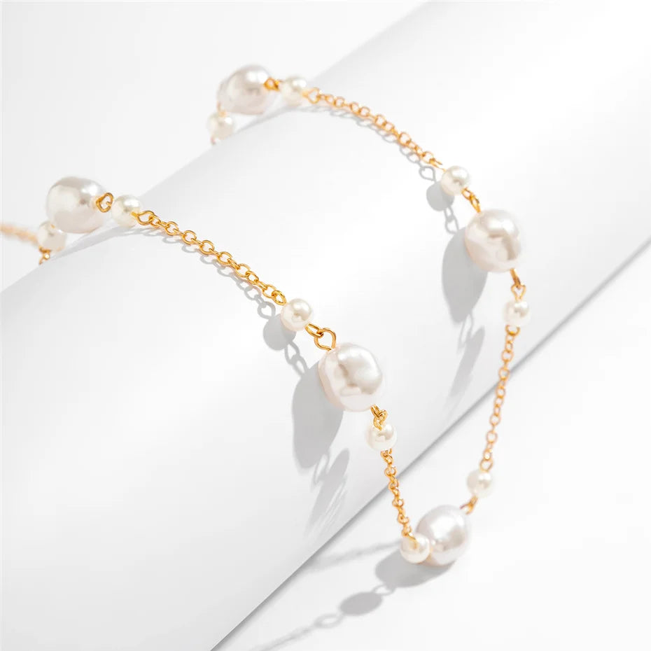 Ingemark Sexy Imitation Pearl Waist Belly Belt Chain for Women Summer Beach Bikini Boho Vacation Body Jewelry Y2K Accessories