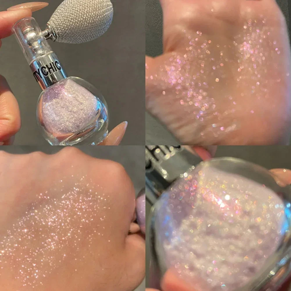 High Gloss Body Diamond Shimmering Spray Powder Highlight Powder Makeup Suitable for Facial and Body Skin Hair Clothes Cosmetics