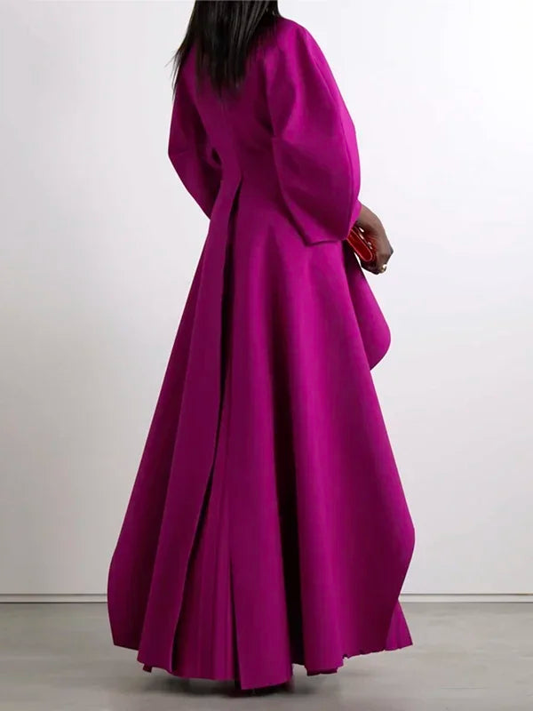 Lemongor Elegant Party Evening Dresses 2025 New Women Elegant Solid Color Split-Joint Tiered Pleated Formal Banquet Long Dress