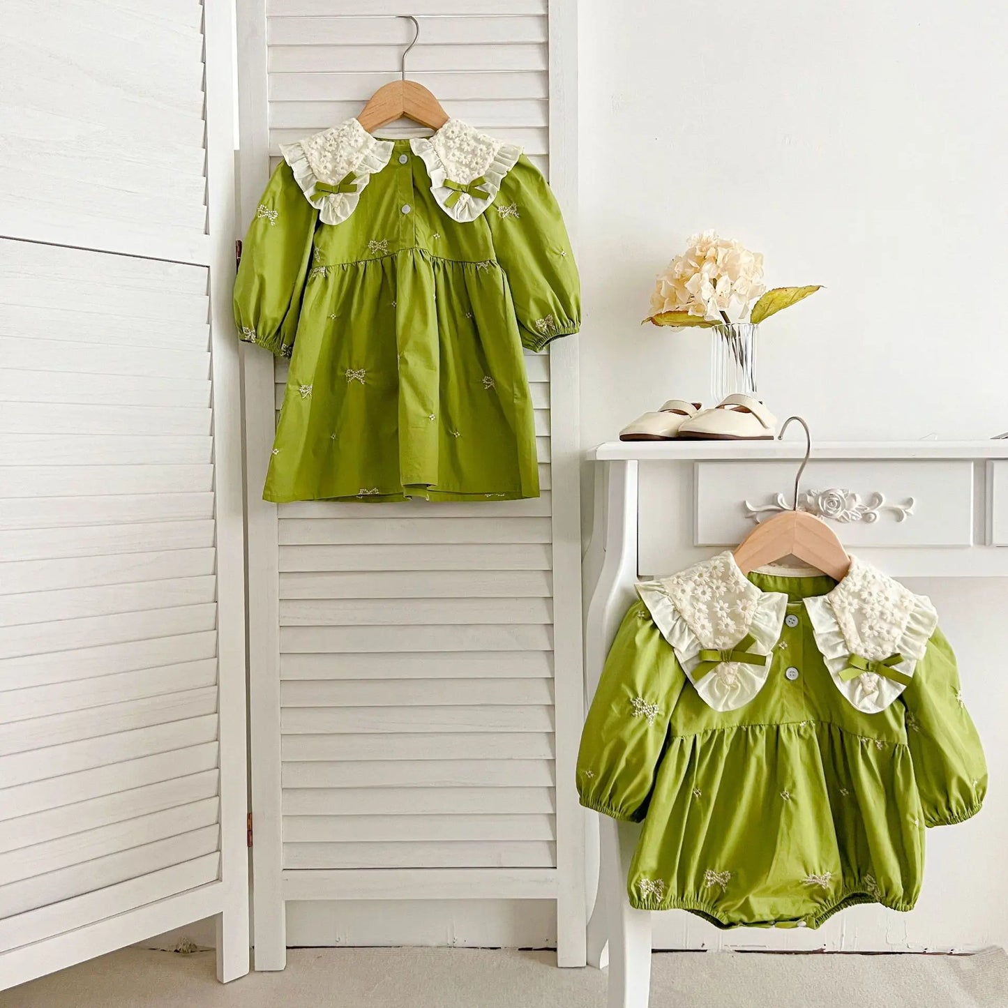 1-6Y Baby Girl Clothing Lace Autumn Casual Dresses Children Fashion Embroidery Sweet Princess Dress Long Sleeve Kids Party Dress
