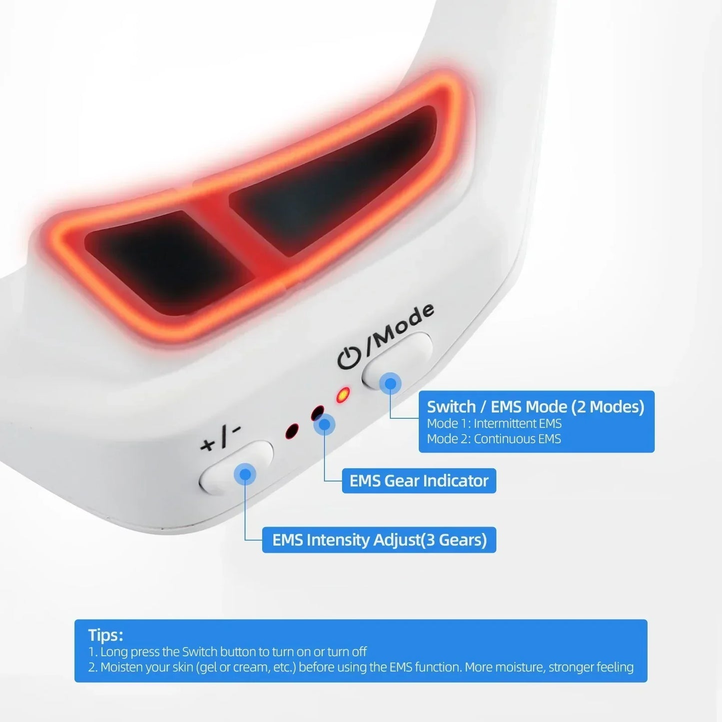 3D Eye Massager Eyes Anti-Aging Red Light Therapy Hot Compress Eyes Fatigue Relief Relaxation Dark Circles EMS Eye Care Massage