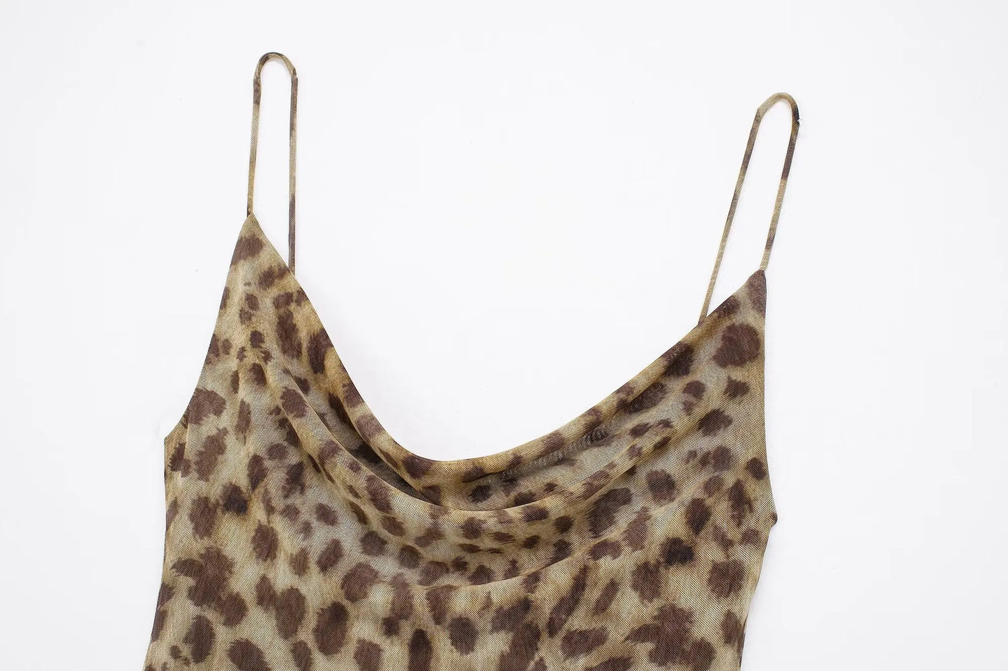 TRAFZA 2024 Women Summer Vintage Leopard Print Dress Sleeveless Backless Suspender Female Slim Casual Beach Party Long Dress