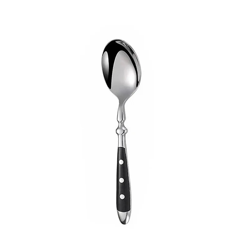 Western Stainless Steel Cutlery Set Creative Retro Steak Knife Dining Fork Spoon Dinnerware Set Rivets Handle Kitchen Tableware