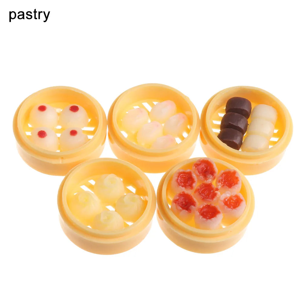 Miniature Dollhouse Chinese Rice Pastry Casserole Noodles Dessert Kitchen Toy Fake Food for 1/6 Doll Toys Dollhouse Decoration