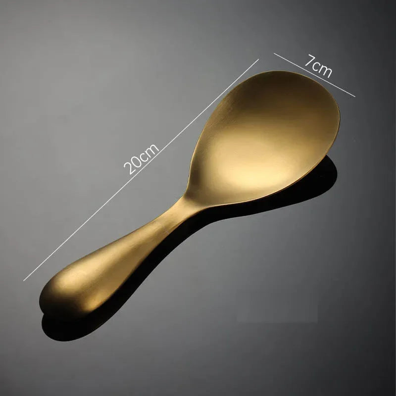Thicken Stainless Steel Rice Scoop Multi-purpose Long Handle Scoops Buffet Serving Spoon Soup Spoons Household Kitchen Gadgets