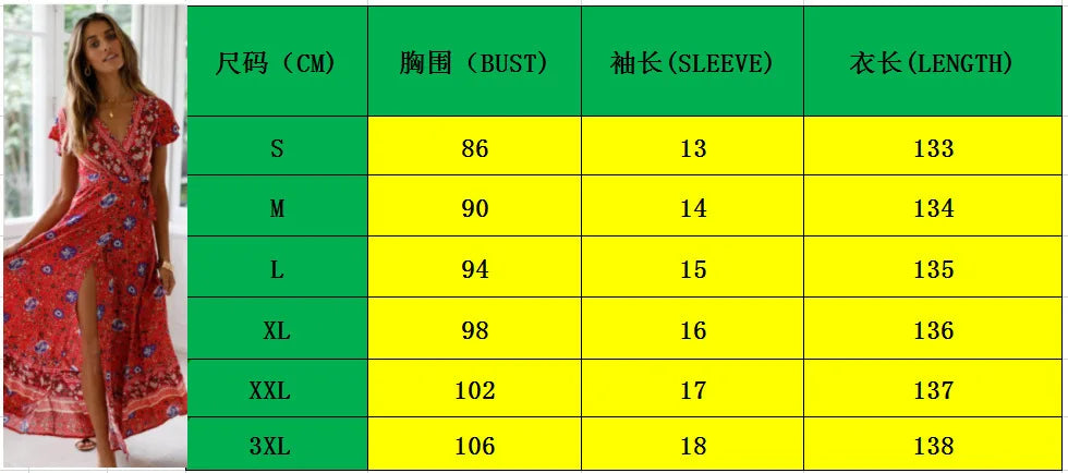 Summer Dress Women 2024 Short Sleeveless Casual V-neck Floral Print Boho Beach Long Dress S-3XL Sexy Split Party Robe