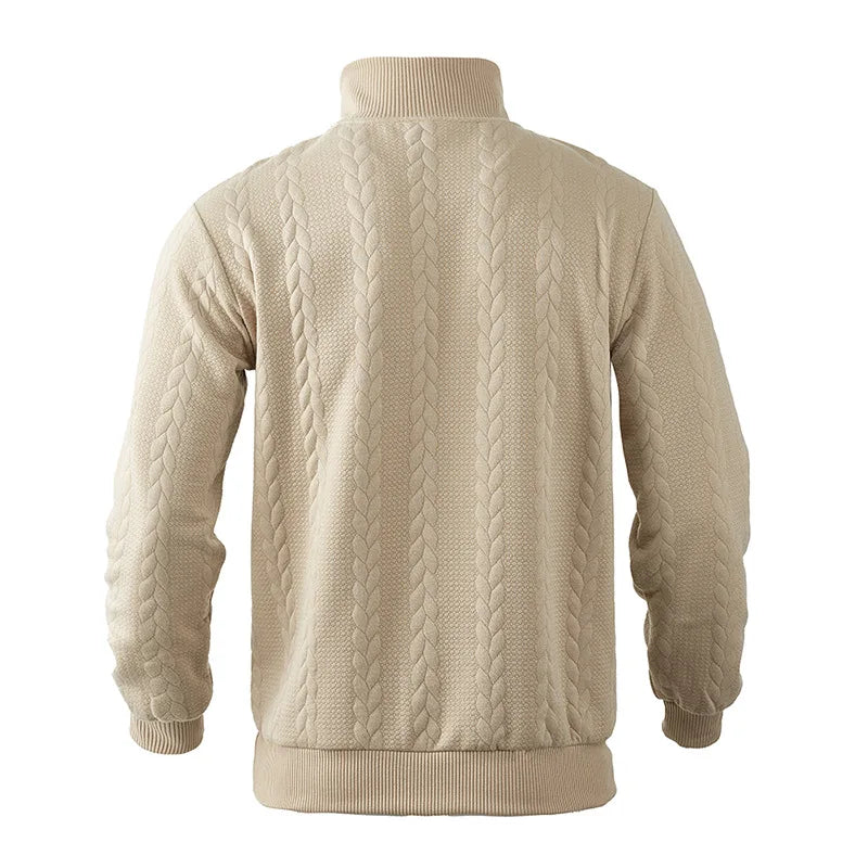 2024 New Knit Sweatshirts Men Fashion Half Zipper Stand Collar Casual Hoodies Male Patchwork Sport Knitted Hoodie Sweatshirt Man