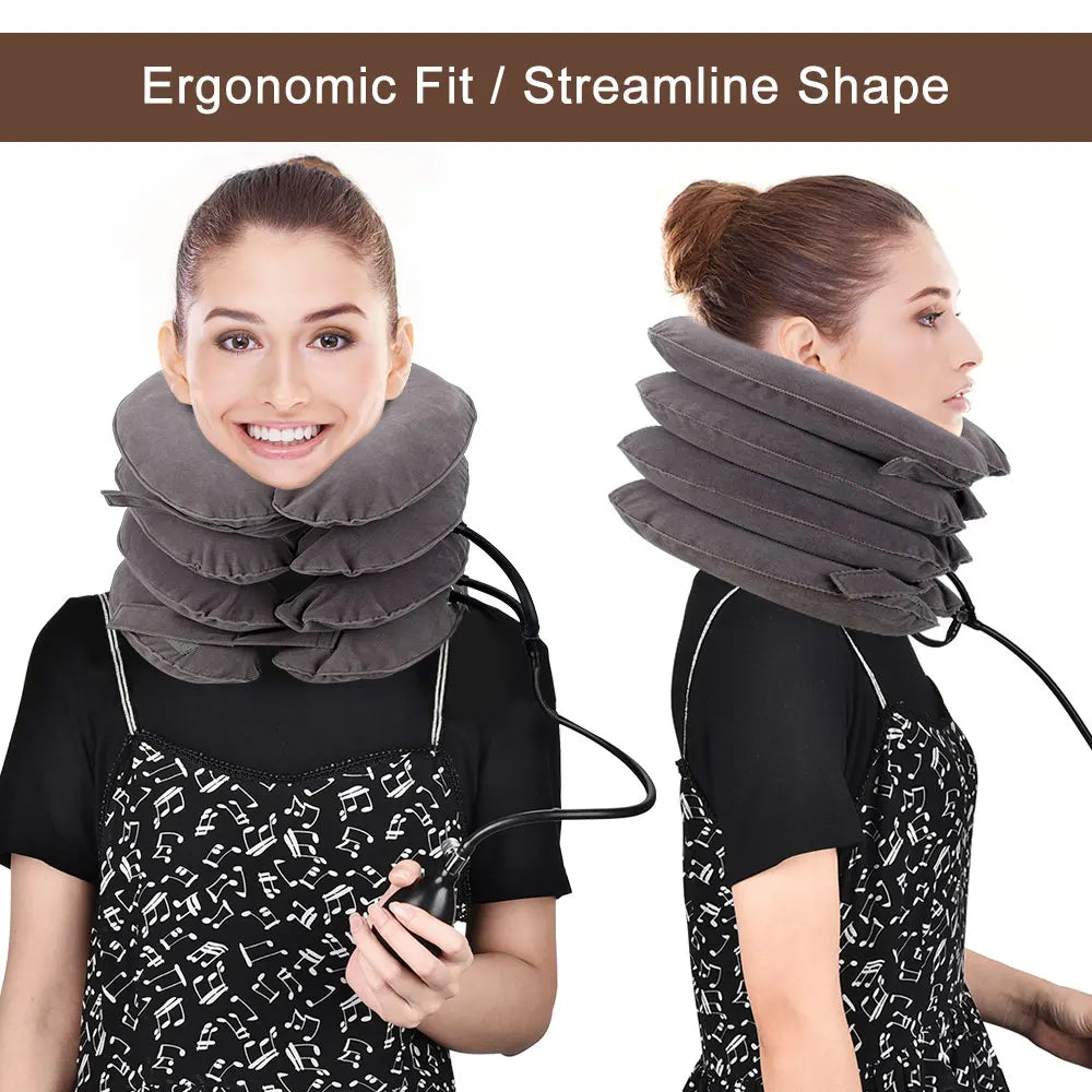 Dropshipping Inflatable Cervical Retractor Neck Massager Air Cervical Traction Neck Stretching Brace Soft Neck Cervical