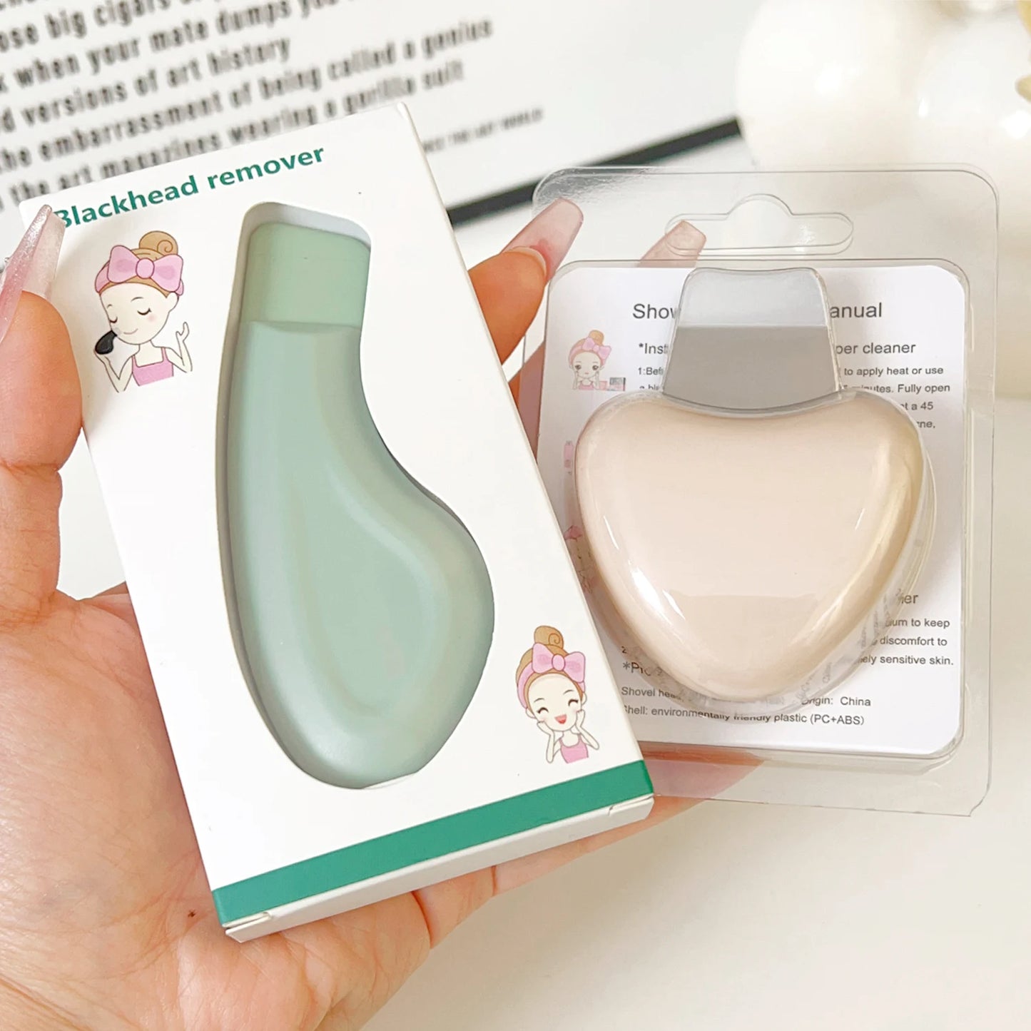 Mini Skin Scrubber Face Spatula Portable Facial Skin Exfoliator Scraper Blackhead Remover Pore Shovel Facial Deep Cleansing Tool