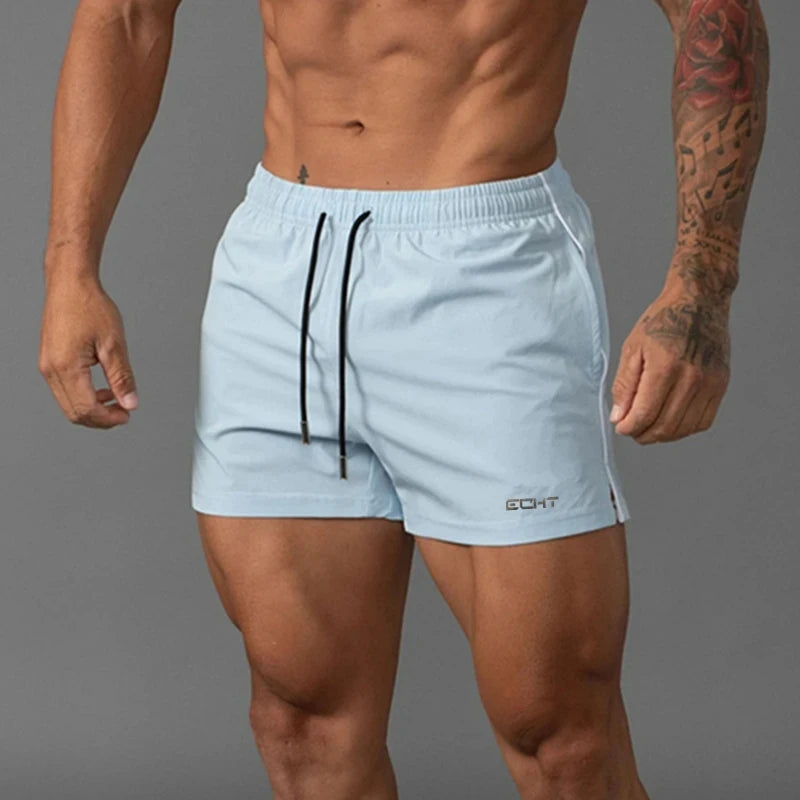 Summer Men's Swimming Solid Color Swimsuit Quick Drying Breathable Color Swimsuit Beach Surf Shorts Beach Drawstring Shorts