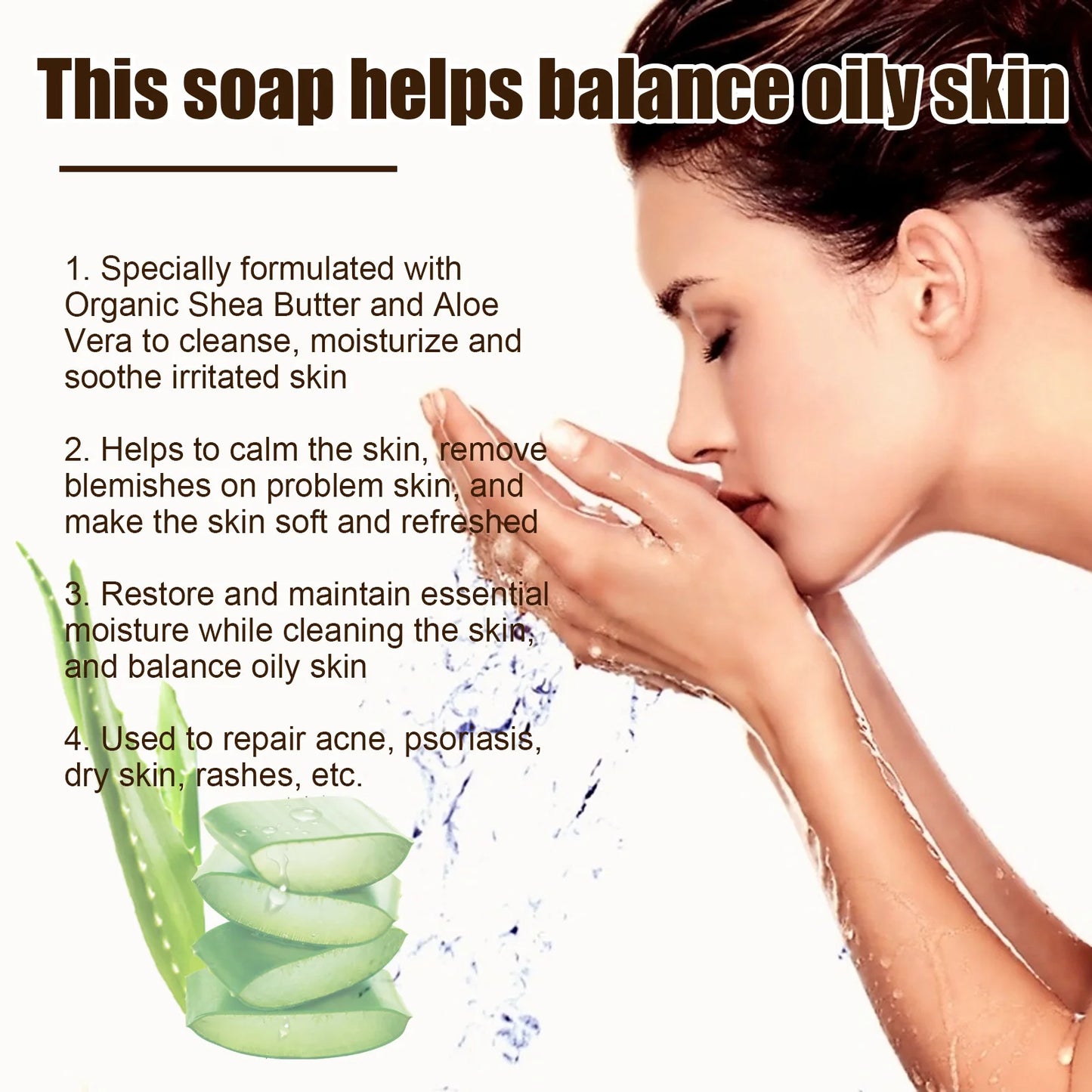 Facial Cleansing Soap Anti Acne Remove Pimples Blackhead Dark Spots Shrink Pores Gentle Moisturizing Soothing Face Wash Cleanser