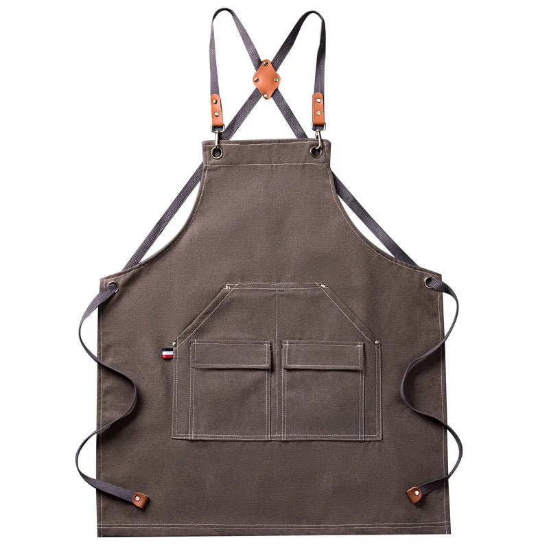 Thickened Canvas Apron Wholesale Cross-border Kitchen Garden Tools Apron Gardening Outdoor Storage Work Apron