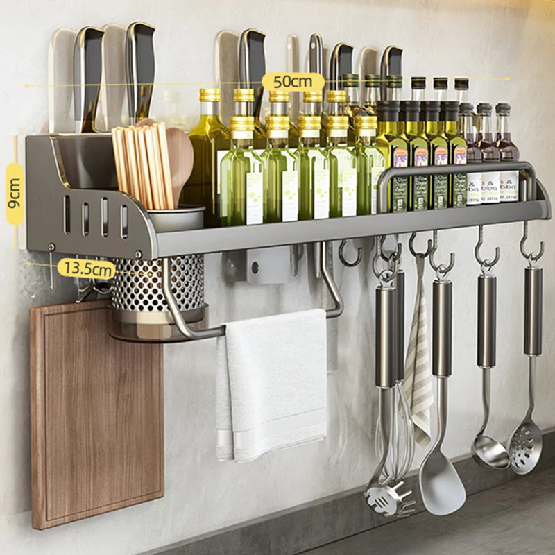 Kitchen Spice Storage Knives Holder Knife Stand Spice Rack Organizer Knives Holder Spoon and Chopsticks Rest Hanging Organizers