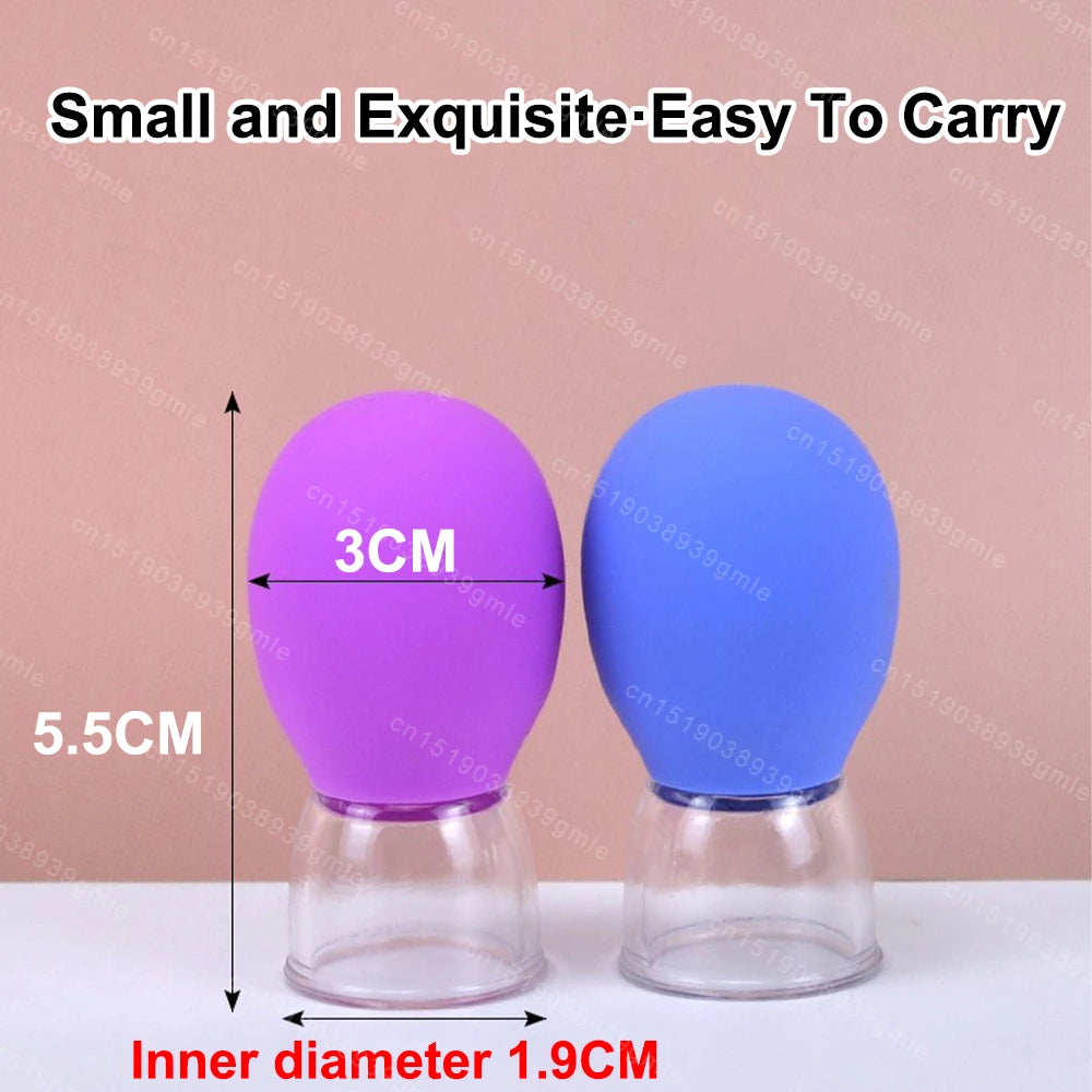 Facial Massage Cups Rubber Vacuum Cupping Skin Lifting Anti Cellulite Massager for Face Pvc Body Cups Skin Scraping Massage Jar