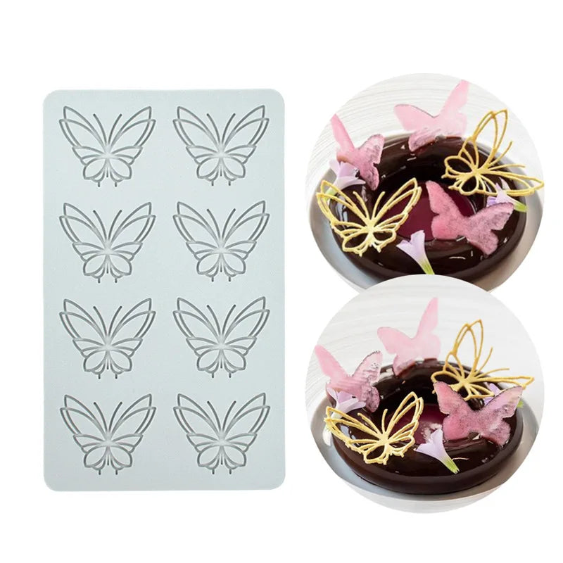 Various Leaf Butterfly flower Silicone Cake Lace Mold Snowflakes deer Shape Fondant Mold Cake Decorating Tool kitchen bakeware