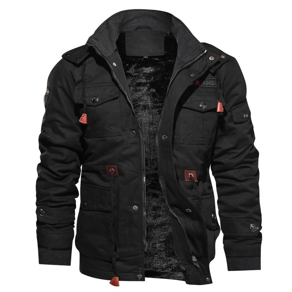 Men's Workwear, Autumn and Winter Thick Cold Resistant Jacket, Men's Casual Warm Loose Zipper Cardigan, Men's Jacket Jacket Jack