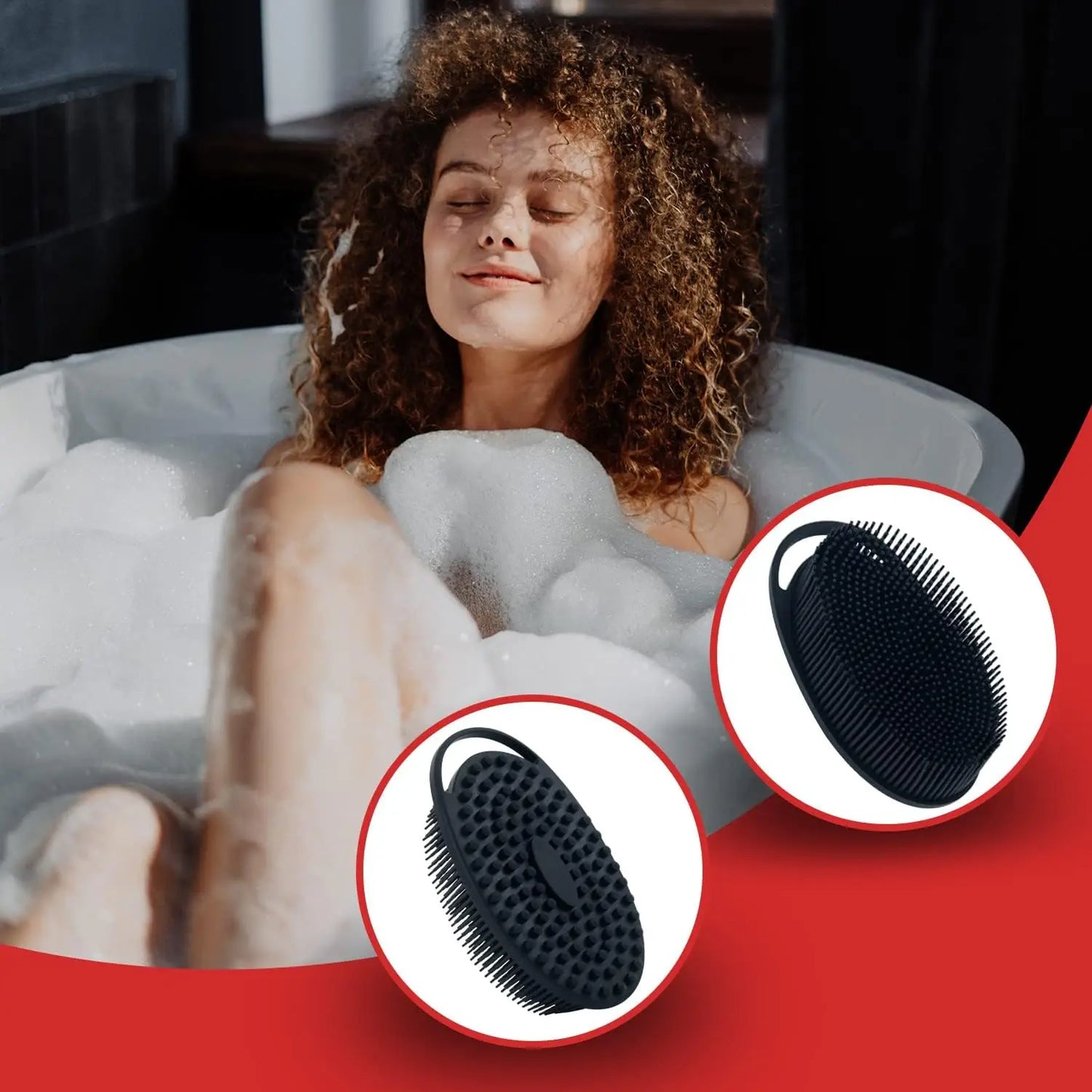 2 in 1 Soft Silicone Body Brush Wash Bath Shower Exfoliating Skin Fit For Baby Bath Shampoo Facial Massage Brush
