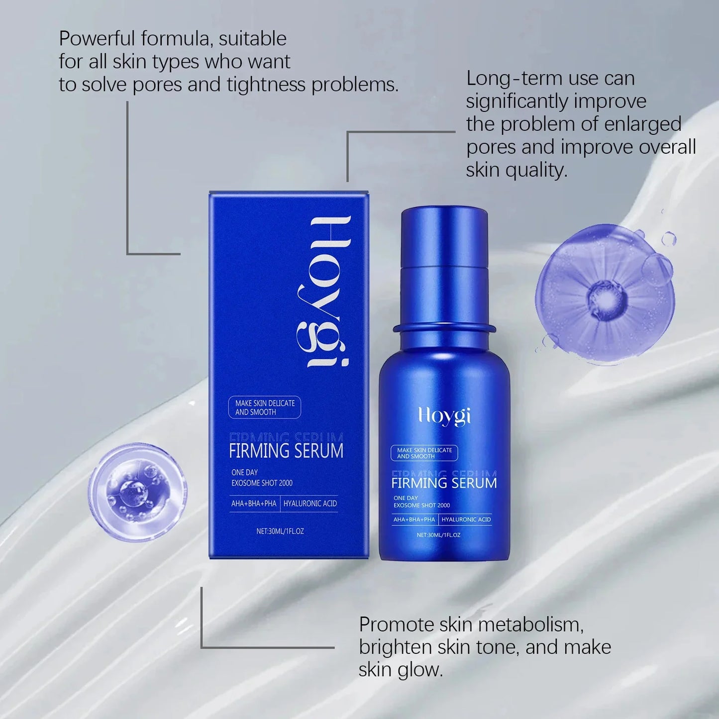 Blue Microneedle Shrink Pores Facial Essence Whitening Lifting Firm Fine Line Serum Moisturise Melanin Remove Skin Care Product