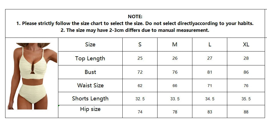 Bikini Women Swimsuit 2025 New Black Metal U Neck Hollow Out Push Up Bra High Waist Swimwear Summer Bathing Suit 2 Piece Biquini