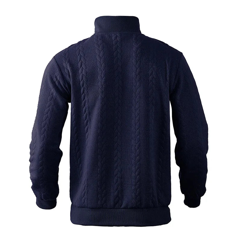 2024 New Knit Sweatshirts Men Fashion Half Zipper Stand Collar Casual Hoodies Male Patchwork Sport Knitted Hoodie Sweatshirt Man