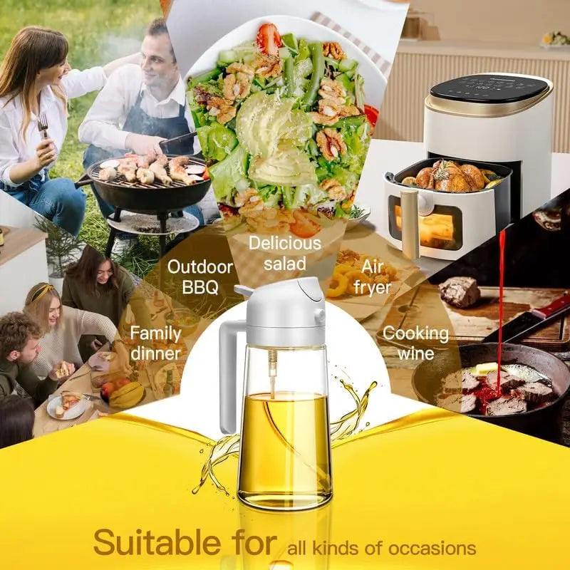 2 in1 Oil Spray Bottle For Kitchen Barbecue Cooking Olive Oil Dispenser Oil Jar Baking Vinegar Soy Spray Container Kitchen Tool