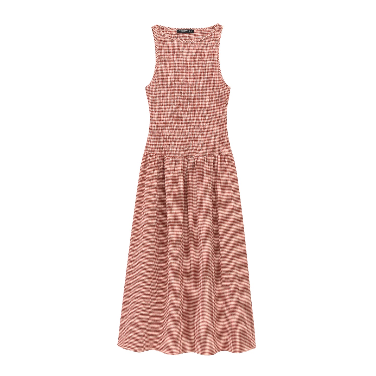 TRAFZA Women Elegant Plaid Vest Dress Sleeveless Stretch Bust Long Dress New 2025 Summer Fashion Romantic Vacation Dress