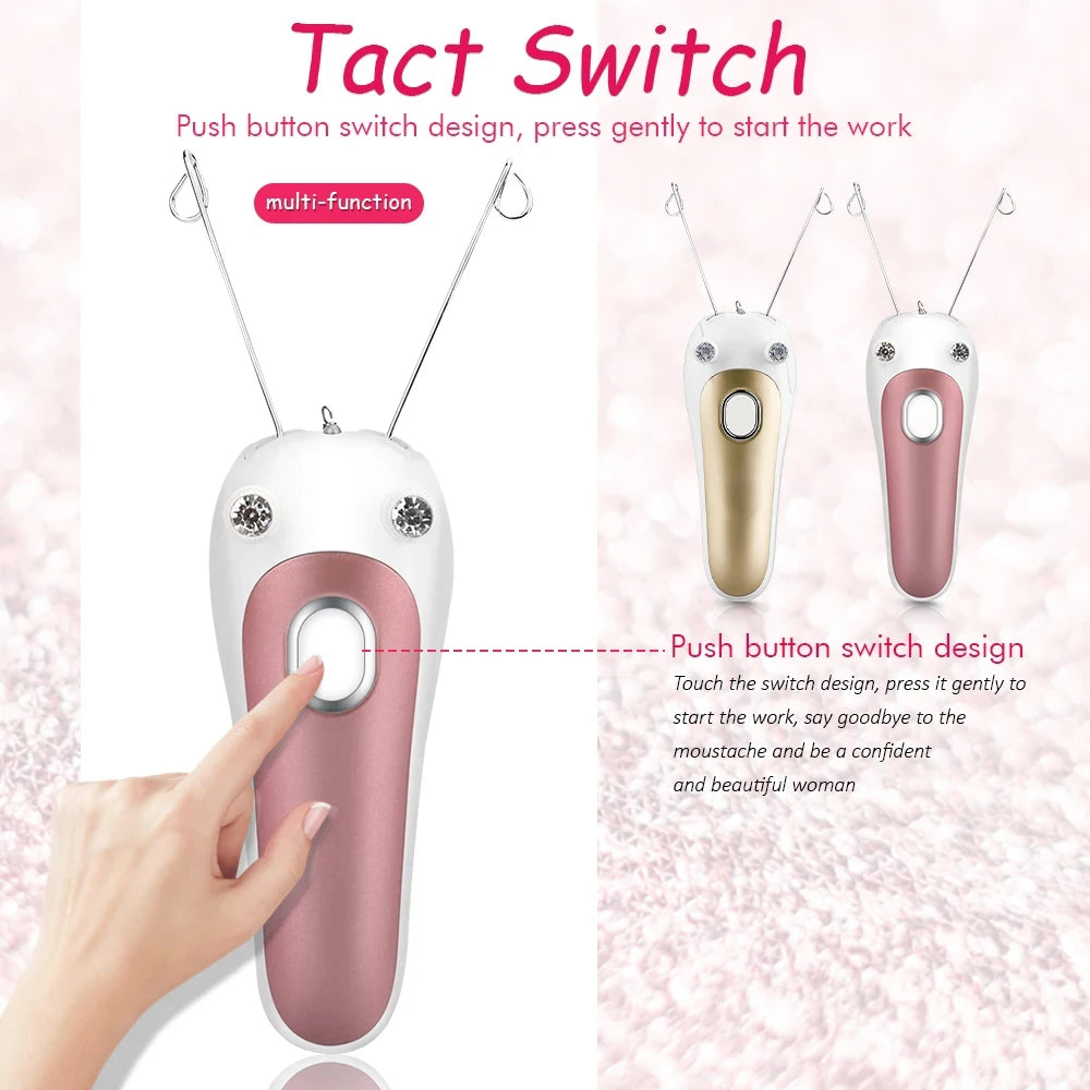 Women Electric Hair Epilator Body Facial Hair Remover Cotton Thread Defeatherer Depilator Face Razor Face Leg Arm Hair Remover