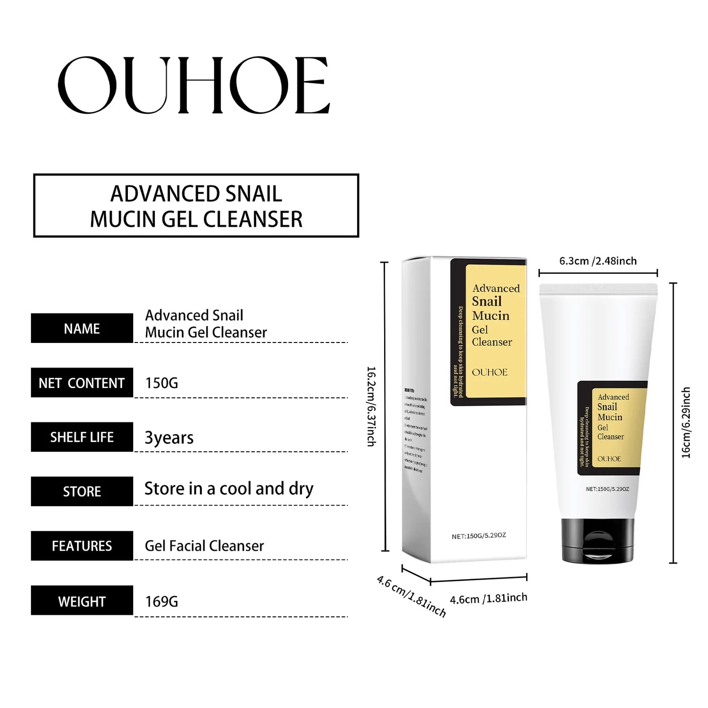 Advanced Snail 96 Mucin Power Cleanser Moisturizing Cleaning Face Skin Lifting Firming Smoothing Nourishing Facial Skin Care