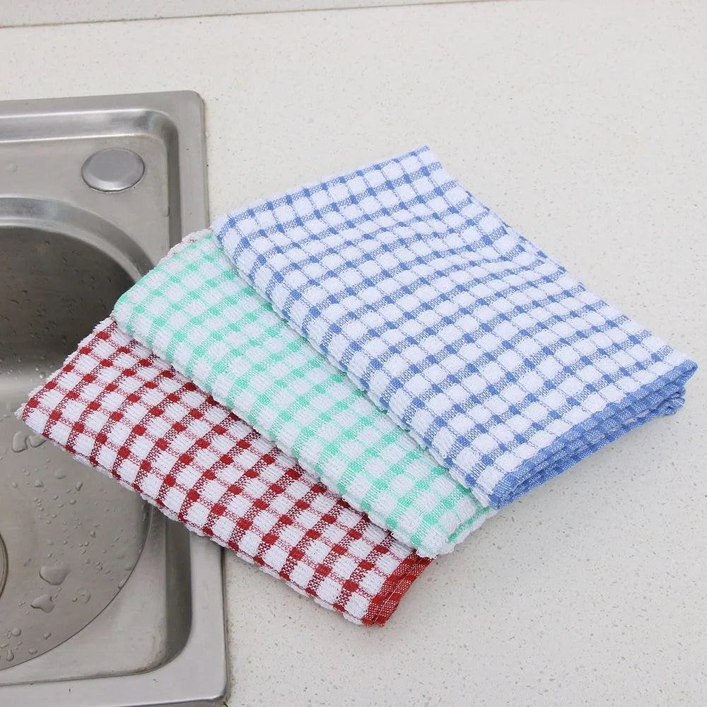 Rag Tea Towels New Cotton Drying Washing Dish Cloth Absorbent Large Size Cleaning Cloths Kitchen Supplies