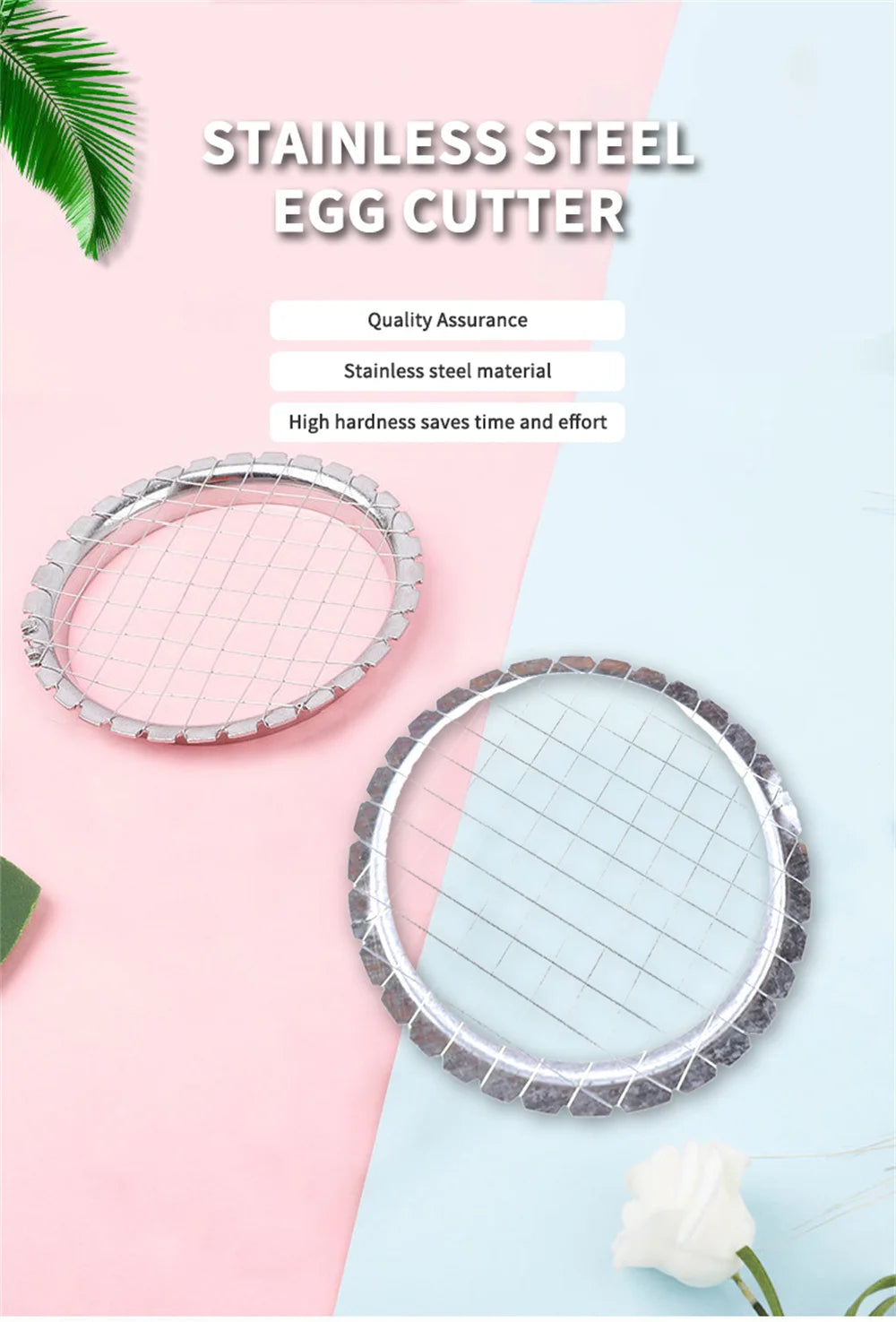 1~5PCS Stainless Steel Egg Slicer Cutter Cut Egg Device Grid For Vegetables Salads Potato Mushroom Tool Chopper Kitchen Chopper
