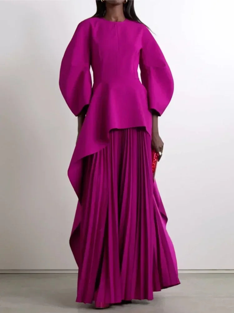 Lemongor Elegant Party Evening Dresses 2025 New Women Elegant Solid Color Split-Joint Tiered Pleated Formal Banquet Long Dress