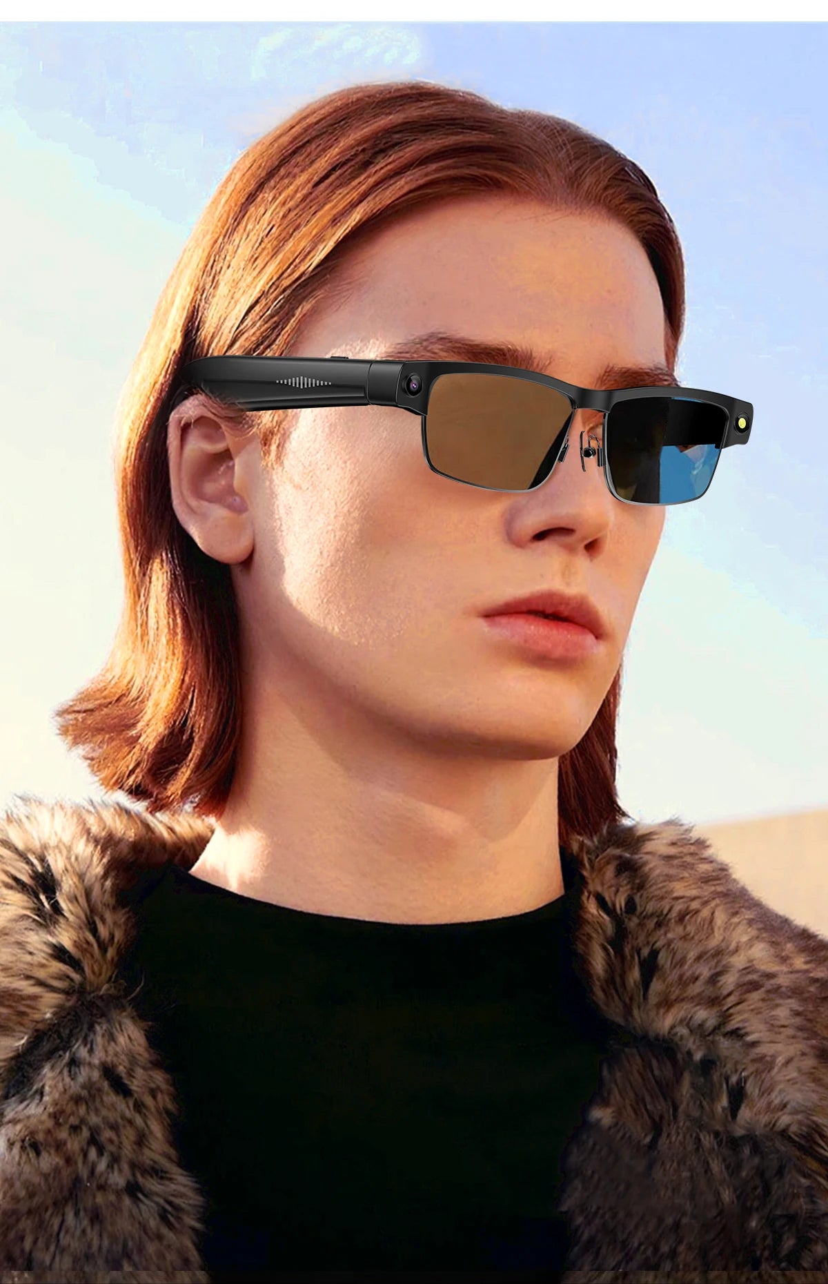 Smart AI Glasses With 8MP HD Camera Chat GPT Touch Sport Sunglasses Bluetooth Call Video Music Player Object Recognition