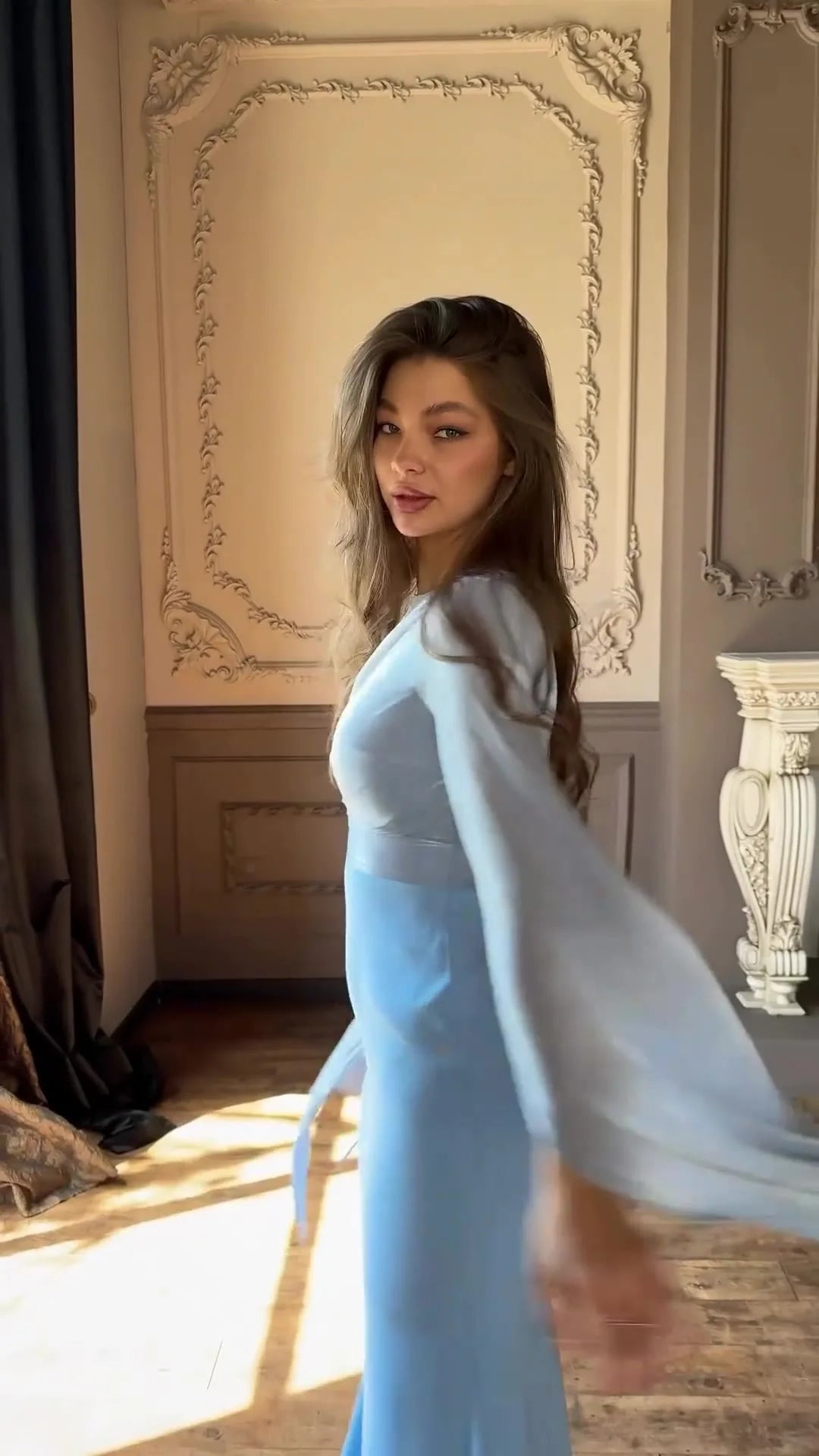 Fashion Satin Solid Robe Dress Women Elegant Batwing Sleeves High Waist Pleats Long Dress Stylish Glass Tulle Slim Evening Dress