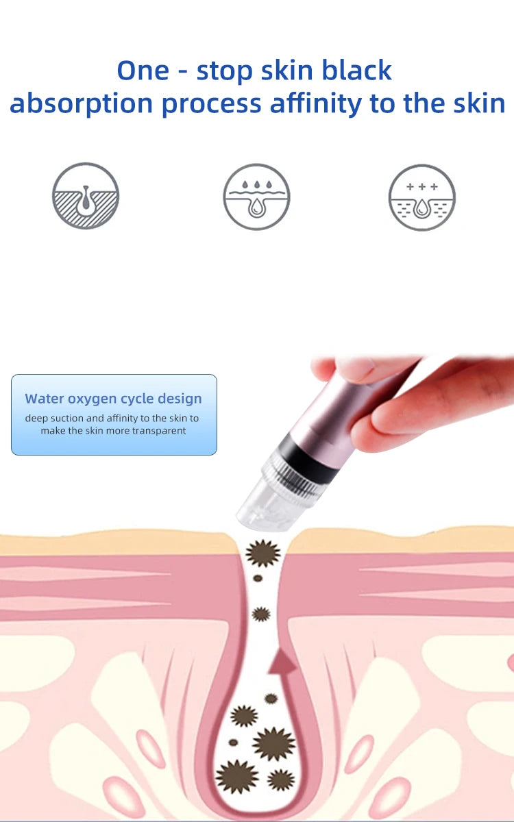 Small Bubble Beauty Device Cleansing Machine Blackhead Removal Water Spray Hydro Jet Face Pores Vacuum Suction Acne Cleaner