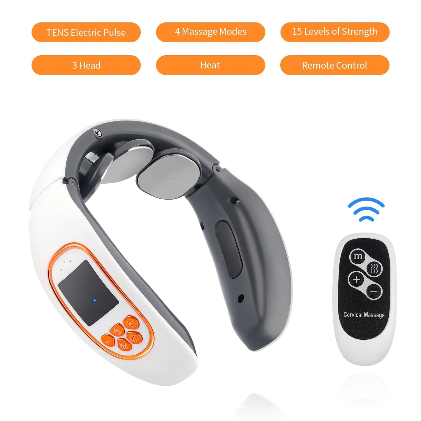 6 Modes Electric Neck Massager TENS Neck Pulse Back Power Control Heating Tool Health Care Neck Relaxation