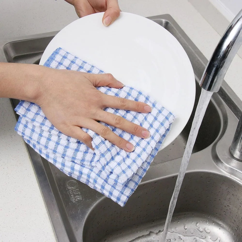 Rag Tea Towels New Cotton Drying Washing Dish Cloth Absorbent Large Size Cleaning Cloths Kitchen Supplies