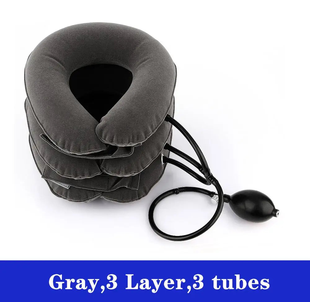 Neck Massager Cervical Support Pillow Air Pump Inflatable Collar Stretcher Brace 3/4 Layer Pain Relief Neck Ontlaster Traction