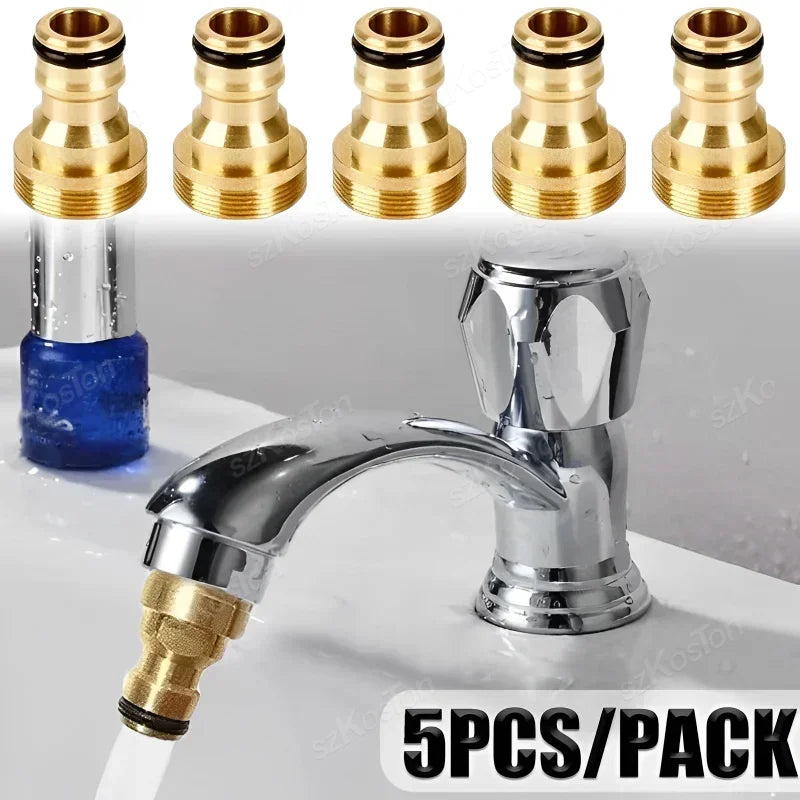 1/2/5PCS Universal Tap Kitchen Adapters Brass Faucet Watering Garden Tools Tap Connector Mixer Hose Adaptor Basin Accessories