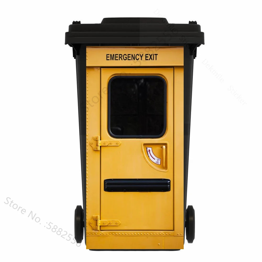 Custom Size Self-adhesive PVC Trash Can Sticker Waterproof Wallpaper Garbage Bin Renovation Cover Decal Mural For Kitchen Decor