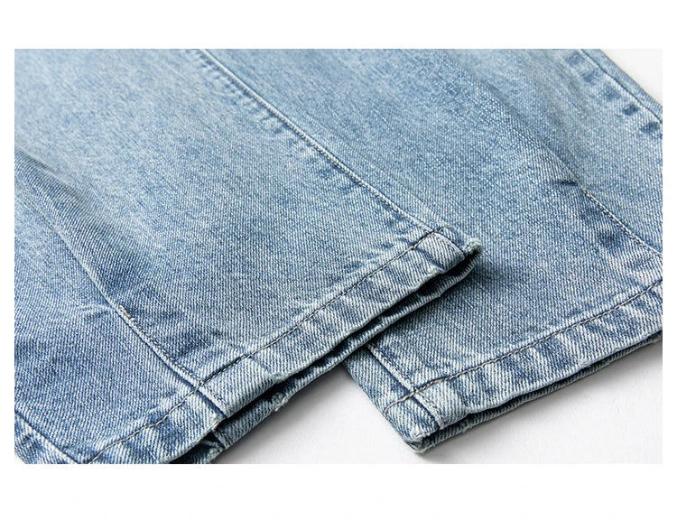 Spring Autumn Japanese Streetwear Retro Casual Denim Cargo Pants Men Clothing Loose Straight Harem Trousers Harajuku Jeans