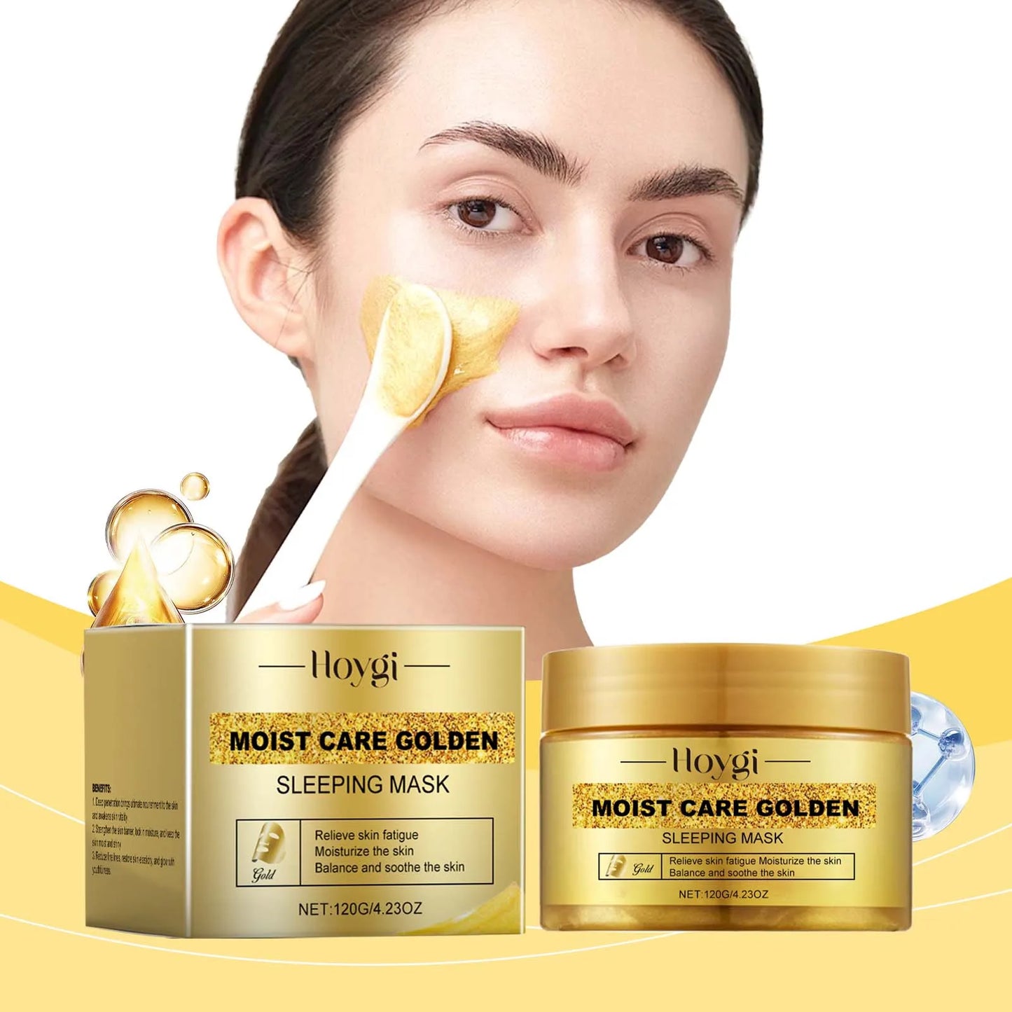 Gold Sleeping Masks Moisturizing Shrinkage Pore Lift Firm Fade Fine Lines Niacinamide Brightening Facial Skin Facial Masks