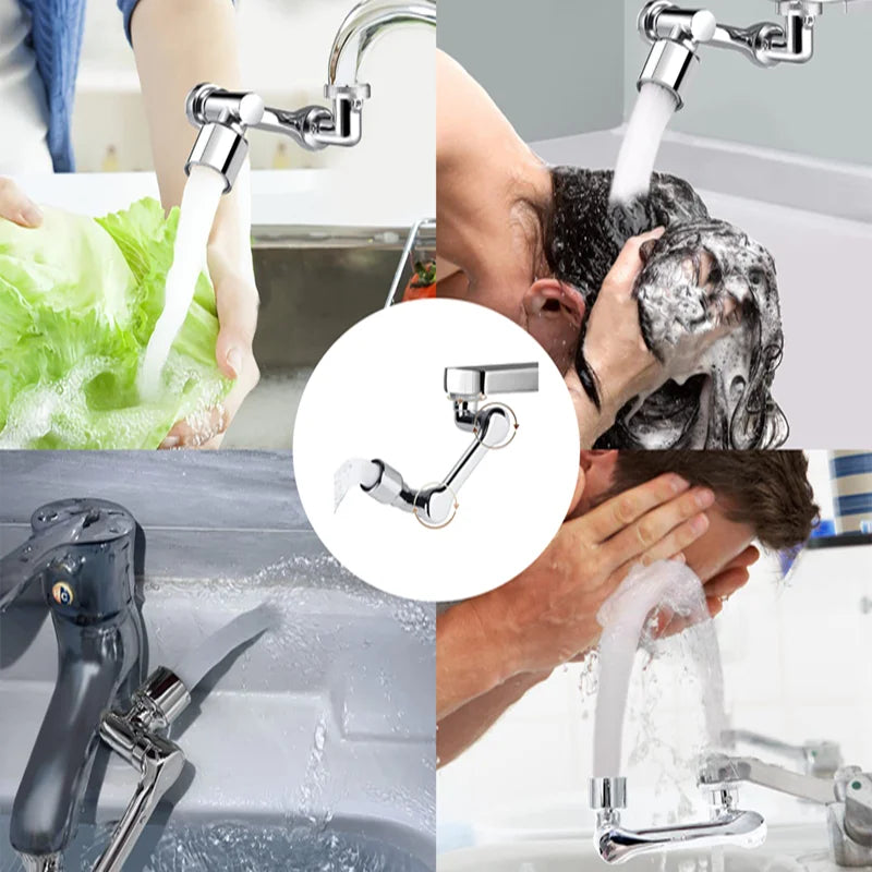 1080° Rotation Faucet Sprayer Head 22/24mm Adaptor Faucet Extender Aerator Splash Bubbler Nozzle Kitchen Tap Washbasin Robot Arm