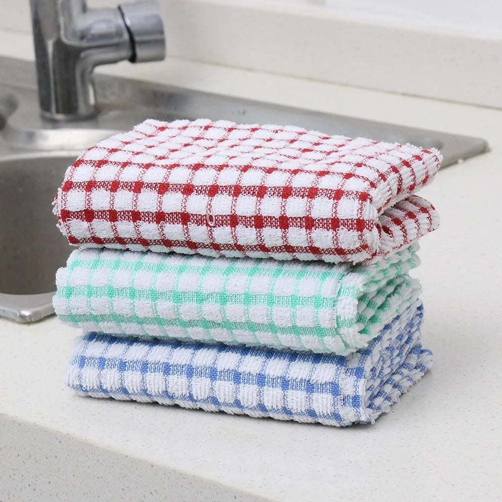 Rag Tea Towels New Cotton Drying Washing Dish Cloth Absorbent Large Size Cleaning Cloths Kitchen Supplies