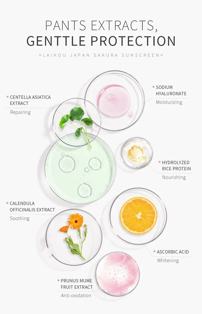 LAIKOU Sakura Sunscreen Spf50 Moisturizer Protector Facial Sun Block Isolation Lotionbloqueador solar faciales