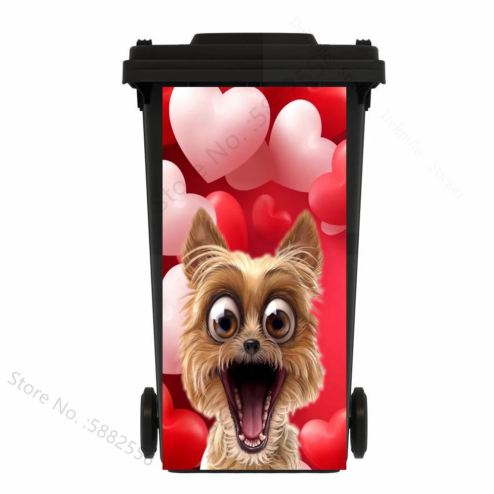 Custom Size Self-adhesive PVC Trash Can Sticker Waterproof Wallpaper Garbage Bin Renovation Cover Decal Mural For Kitchen Decor